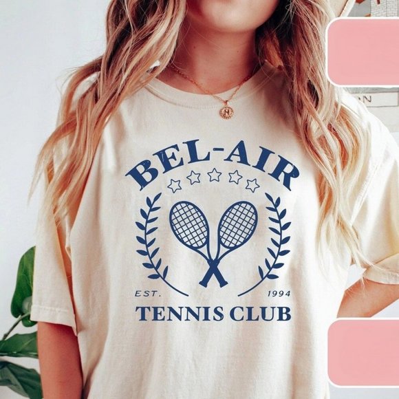 Vintage Tennis Club Shirt, Vintage Inspired Tee Shirt, Western Graphic Tee - Picture 1 of 2
